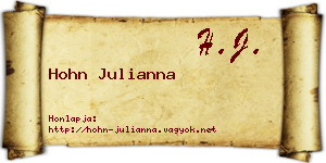 Hohn Julianna névjegykártya
